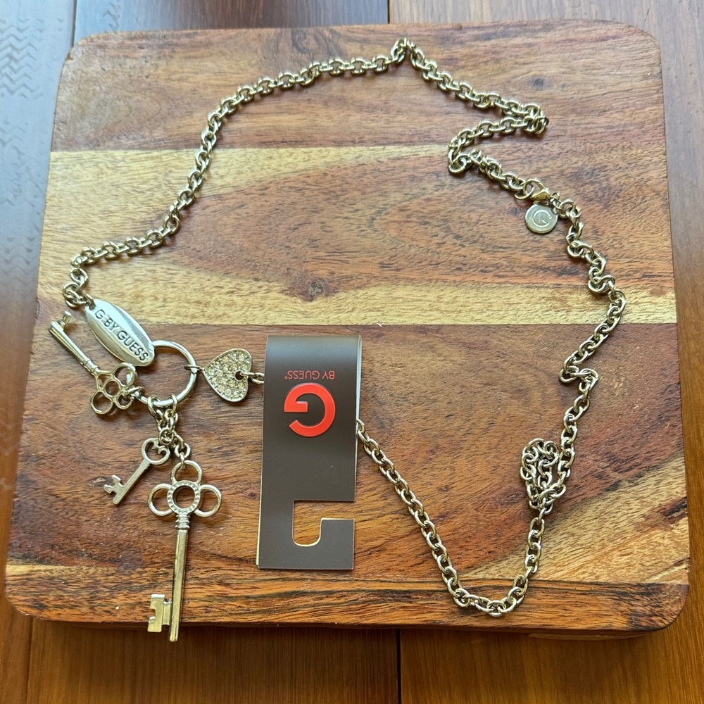 G by Guess Gold Key Charm Necklace